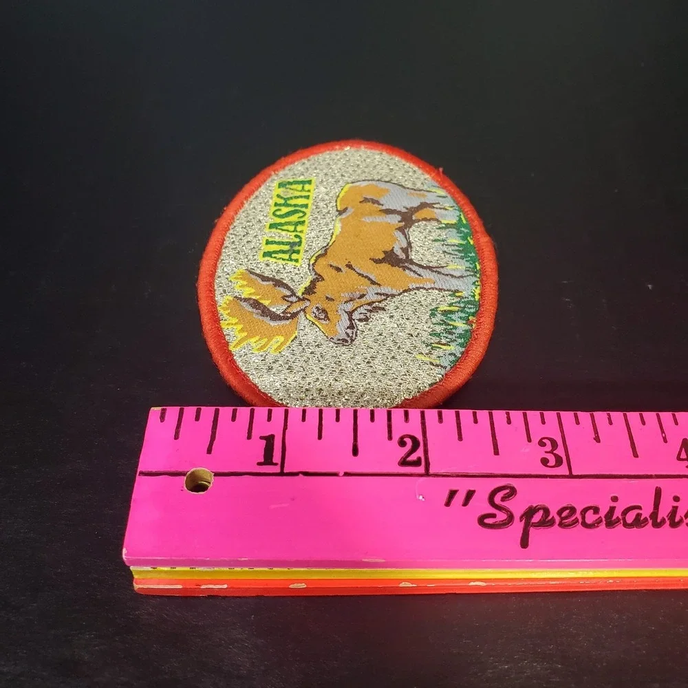 VTG ALASKA With Moose Woven Sew-On Oval Patch